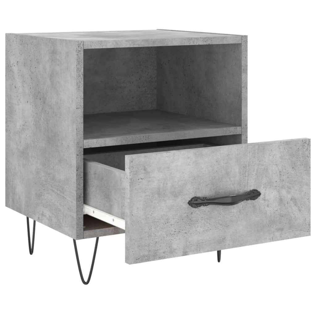 vidaXL Bedside Cabinets 2 pcs Concrete Grey 40x35x47.5 cm Engineered Wood