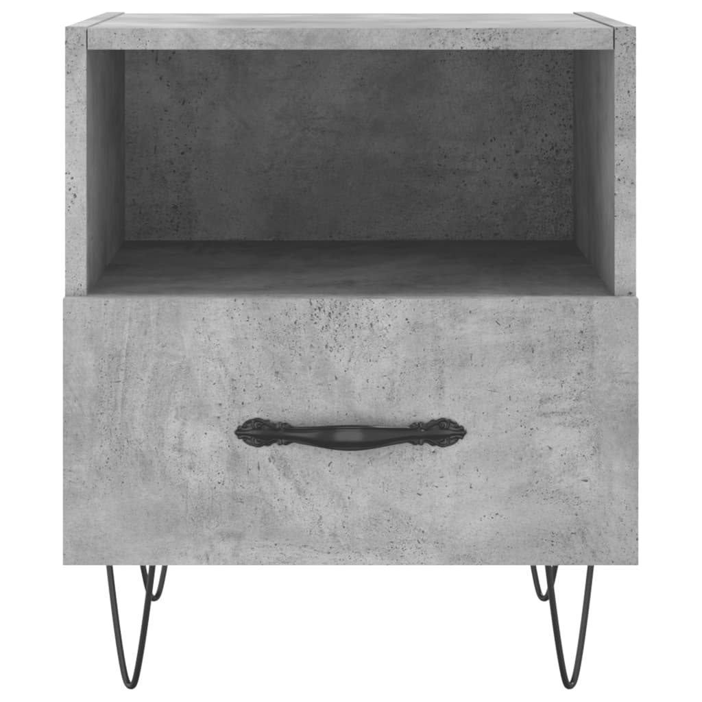 vidaXL Bedside Cabinets 2 pcs Concrete Grey 40x35x47.5 cm Engineered Wood