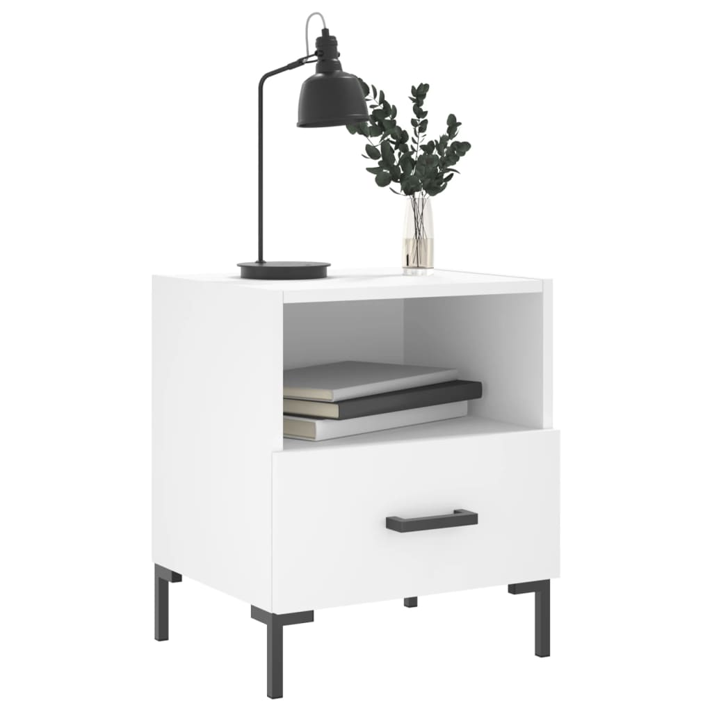 vidaXL Bedside Cabinets 2 pcs White 40x35x47.5 cm Engineered Wood