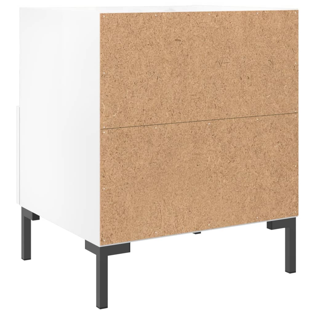 vidaXL Bedside Cabinets 2 pcs High Gloss White 40x35x47.5 cm Engineered Wood