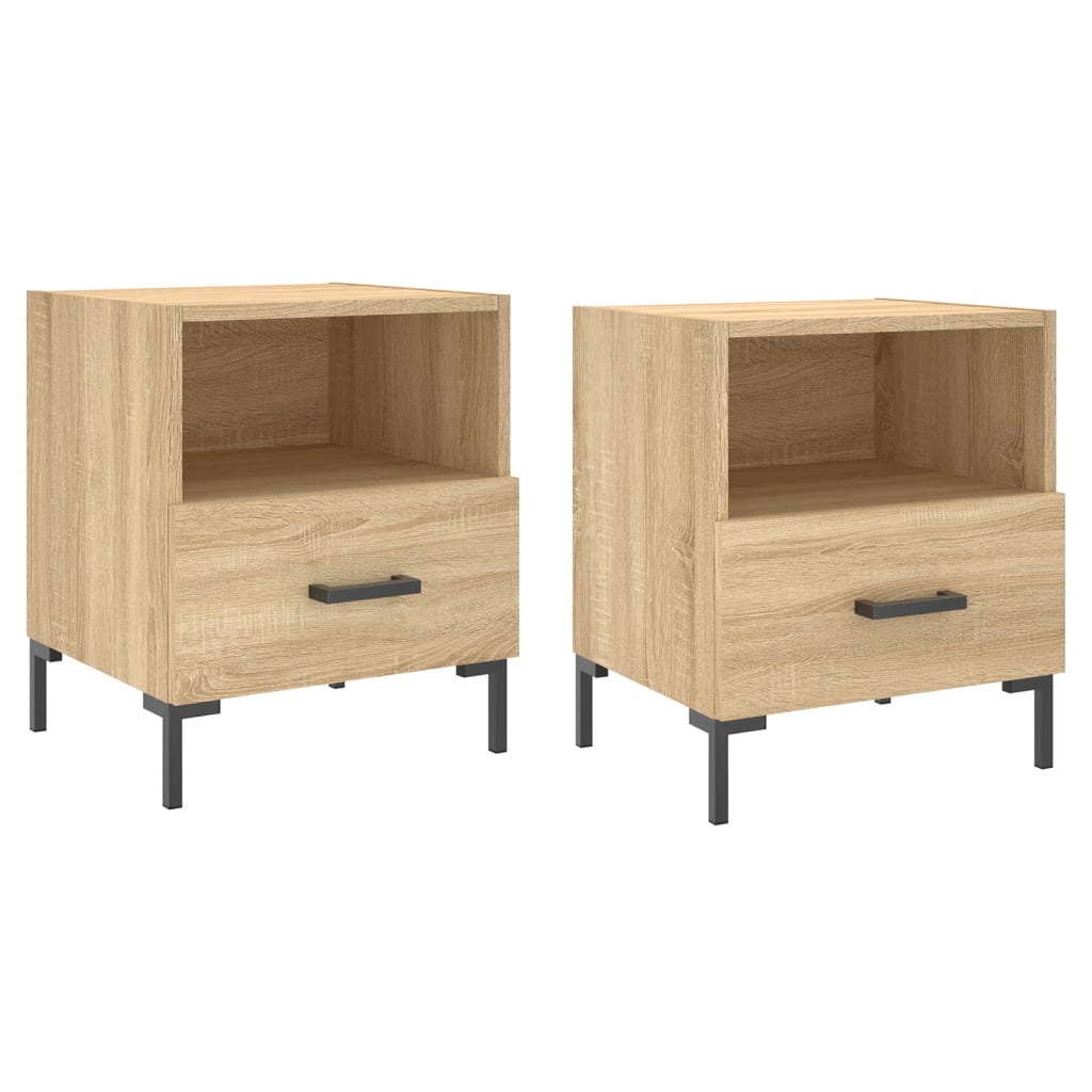 vidaXL Bedside Cabinets 2 pcs Sonoma Oak 40x35x47.5 cm Engineered Wood