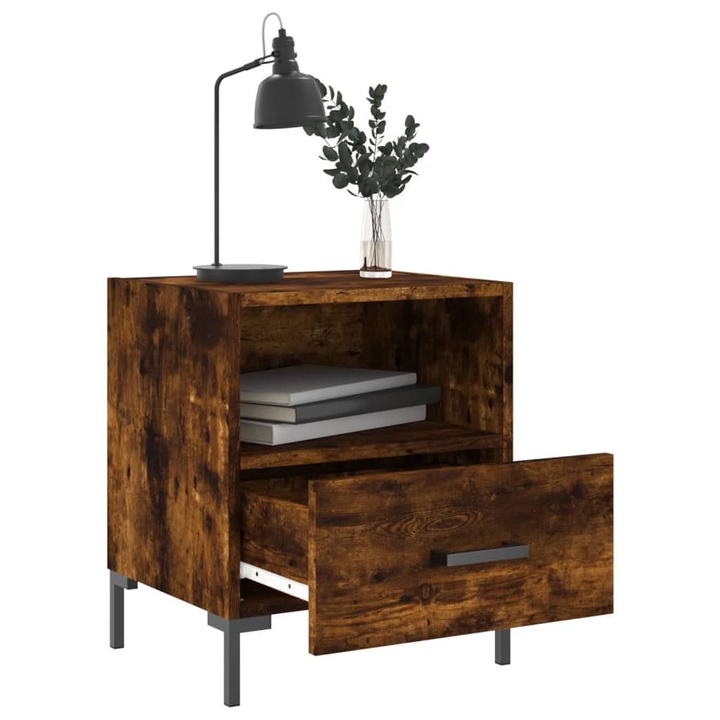 vidaXL Bedside Cabinets 2 pcs Smoked Oak 40x35x47.5 cm Engineered Wood