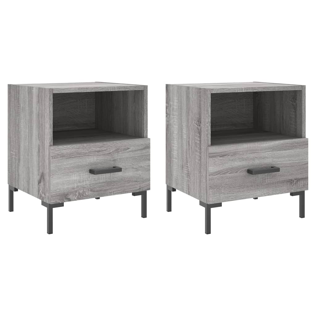 vidaXL Bedside Cabinets 2 pcs Grey Sonoma 40x35x47.5 cm Engineered Wood