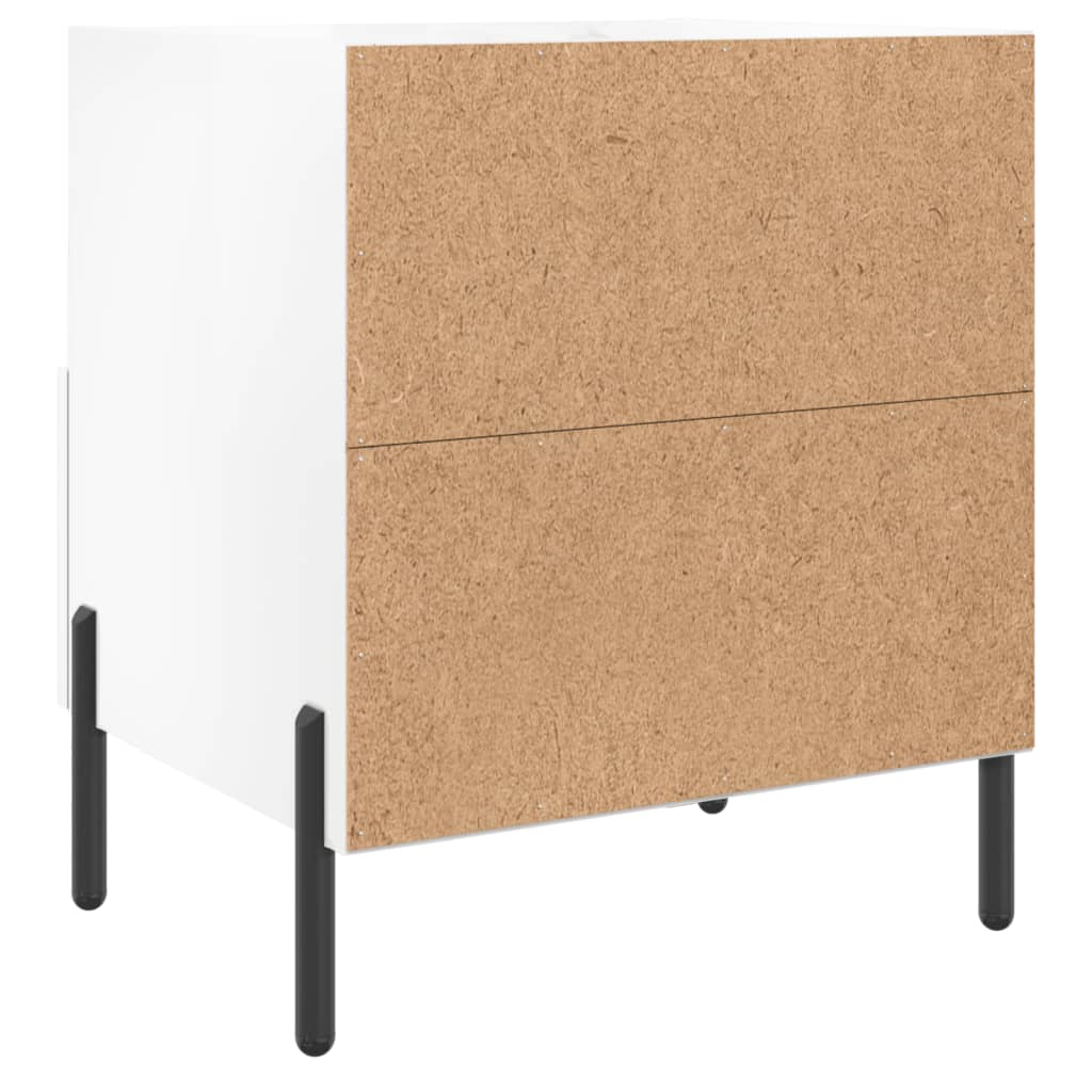 vidaXL Bedside Cabinets 2 pcs High Gloss White 40x35x47.5 cm Engineered Wood