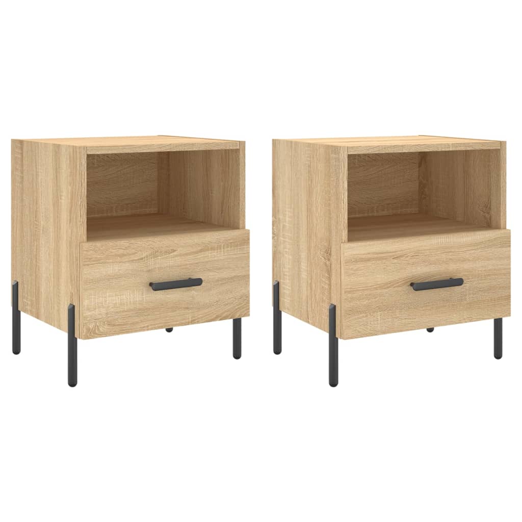 vidaXL Bedside Cabinets 2 pcs Sonoma Oak 40x35x47.5 cm Engineered Wood