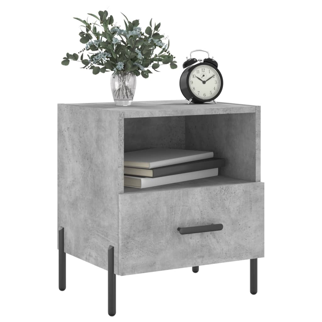 vidaXL Bedside Cabinets 2 pcs Concrete Grey 40x35x47.5 cm Engineered Wood