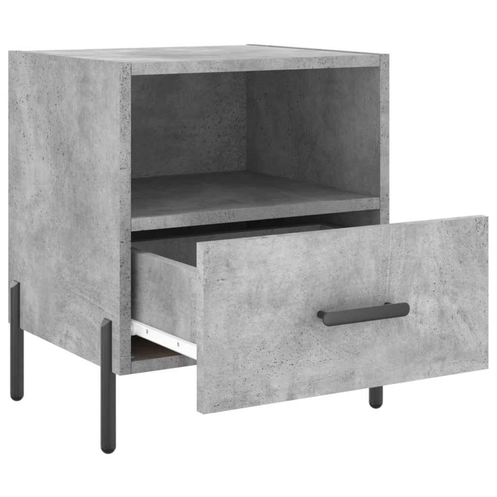 vidaXL Bedside Cabinets 2 pcs Concrete Grey 40x35x47.5 cm Engineered Wood