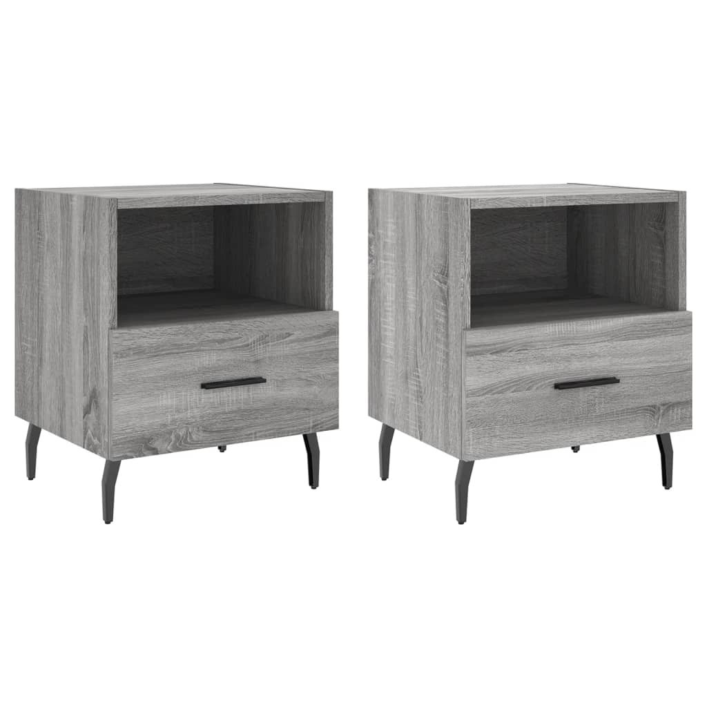 vidaXL Bedside Cabinets 2 pcs Grey Sonoma 40x35x47.5 cm Engineered Wood