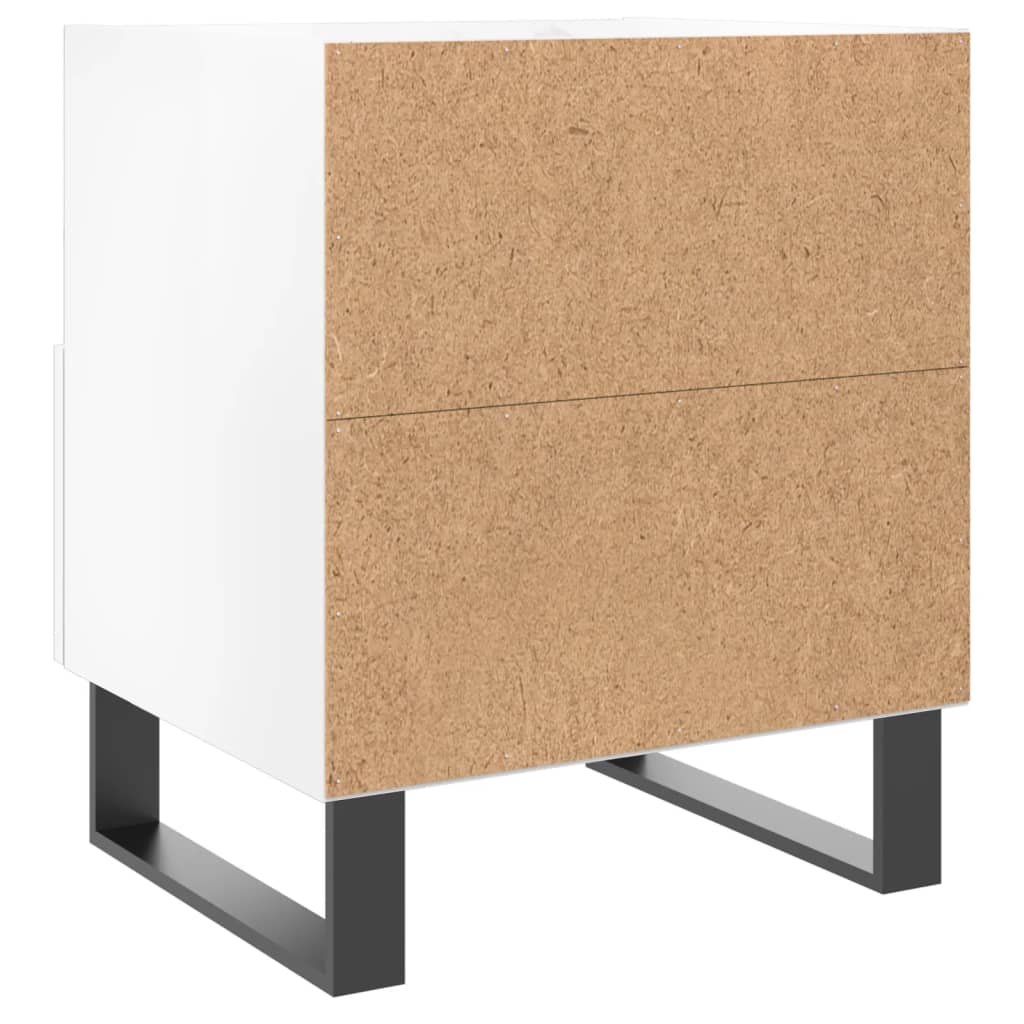 vidaXL Bedside Cabinets 2 pcs High Gloss White 40x35x47.5 cm Engineered Wood