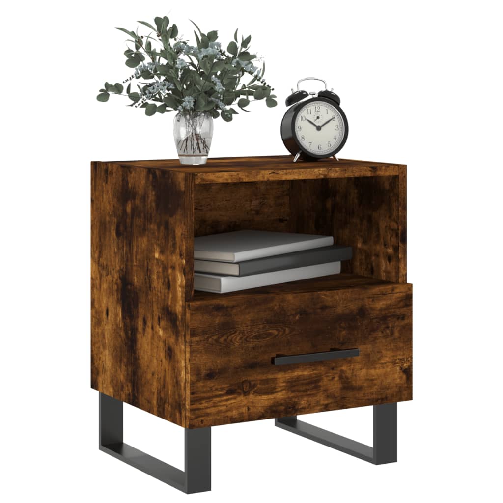 vidaXL Bedside Cabinets 2 pcs Smoked Oak 40x35x47.5 cm Engineered Wood