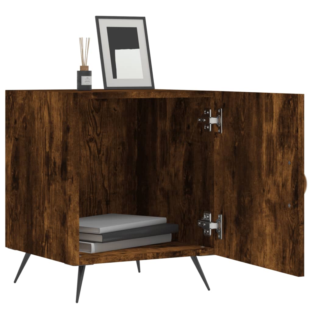 vidaXL Bedside Cabinets 2 pcs Smoked Oak 40x40x50 cm Engineered Wood