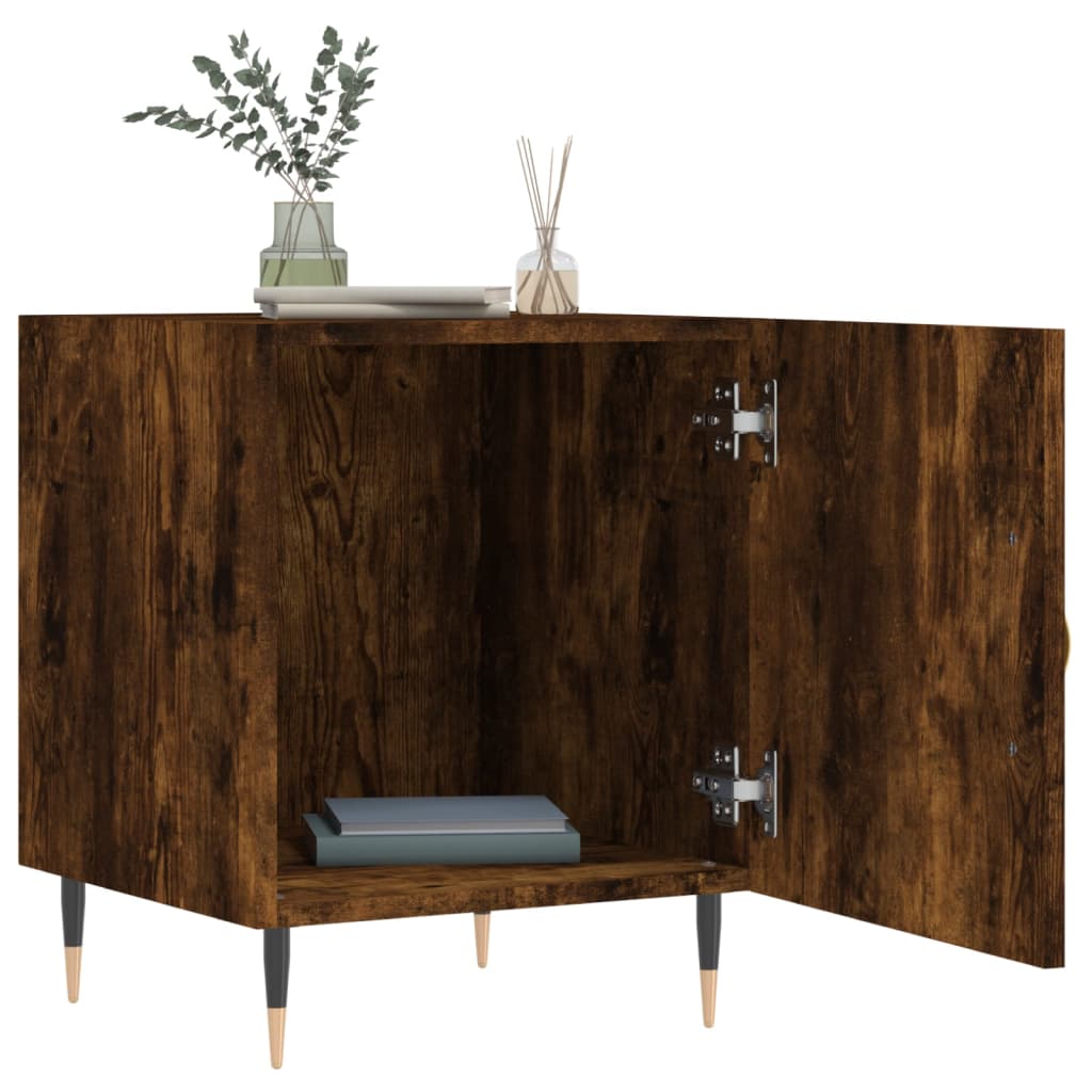 vidaXL Bedside Cabinets 2 pcs Smoked Oak 40x40x50 cm Engineered Wood