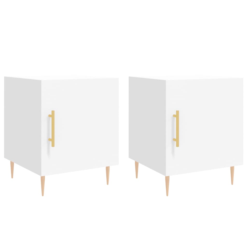 vidaXL Bedside Cabinets 2 pcs White 40x40x50 cm Engineered Wood