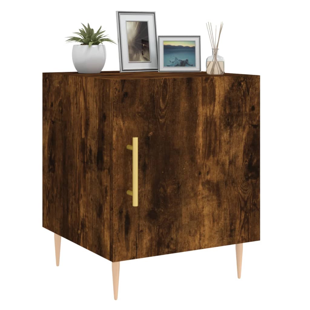 vidaXL Bedside Cabinets 2 pcs Smoked Oak 40x40x50 cm Engineered Wood