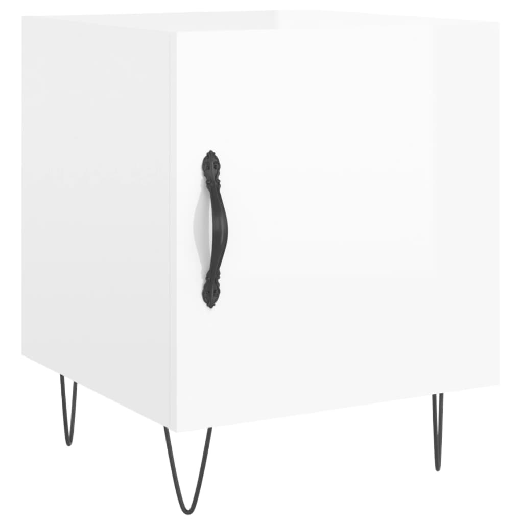 vidaXL Bedside Cabinets 2 pcs High Gloss White 40x40x50 cm Engineered Wood