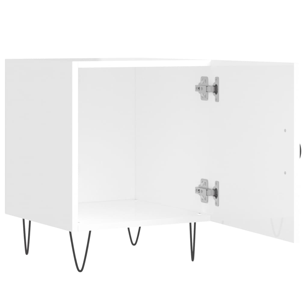 vidaXL Bedside Cabinets 2 pcs High Gloss White 40x40x50 cm Engineered Wood