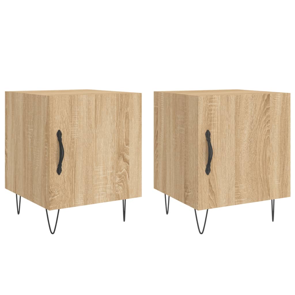 vidaXL Bedside Cabinets 2 pcs Sonoma Oak 40x40x50 cm Engineered Wood