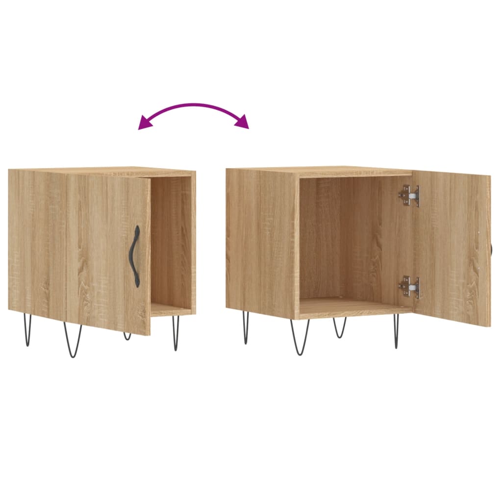 vidaXL Bedside Cabinets 2 pcs Sonoma Oak 40x40x50 cm Engineered Wood