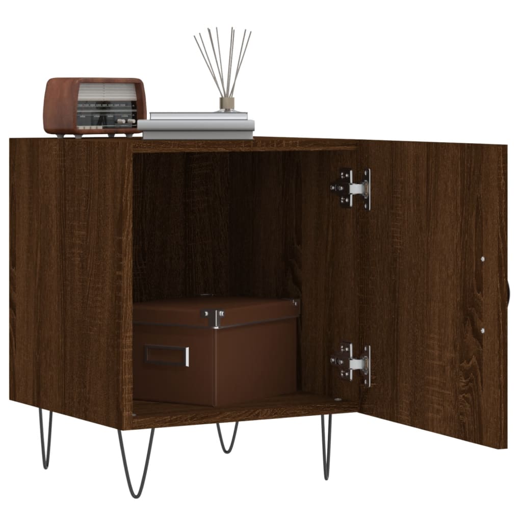 vidaXL Bedside Cabinets 2 pcs Brown Oak 40x40x50 cm Engineered Wood