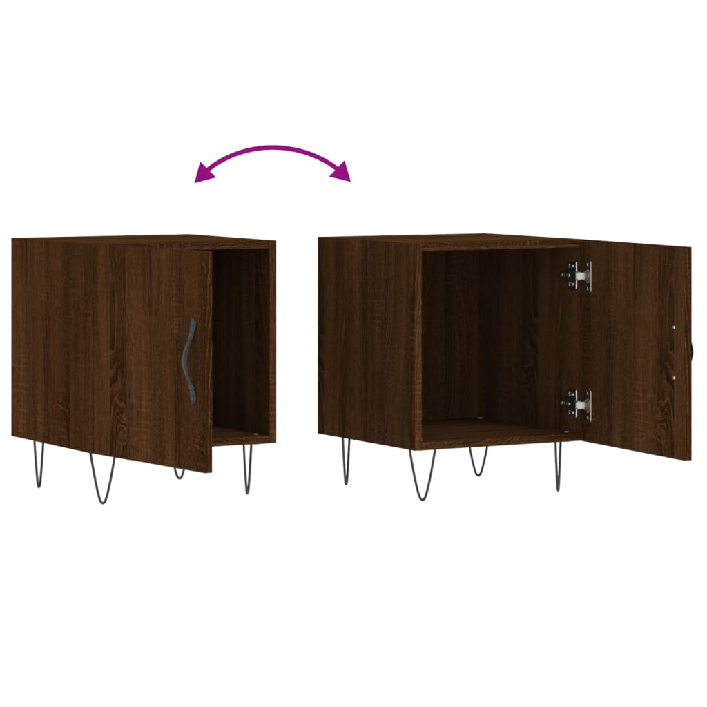 vidaXL Bedside Cabinets 2 pcs Brown Oak 40x40x50 cm Engineered Wood