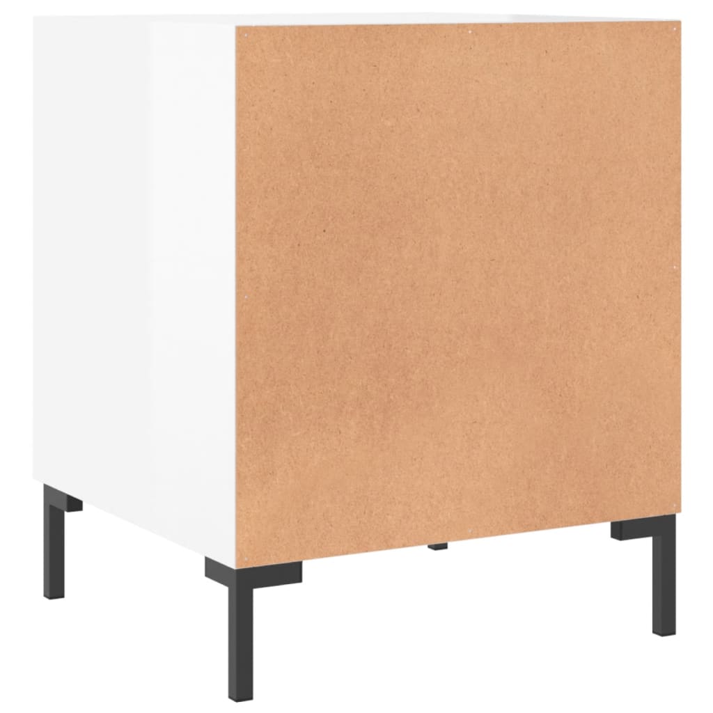 vidaXL Bedside Cabinet High Gloss White 40x40x50 cm Engineered Wood