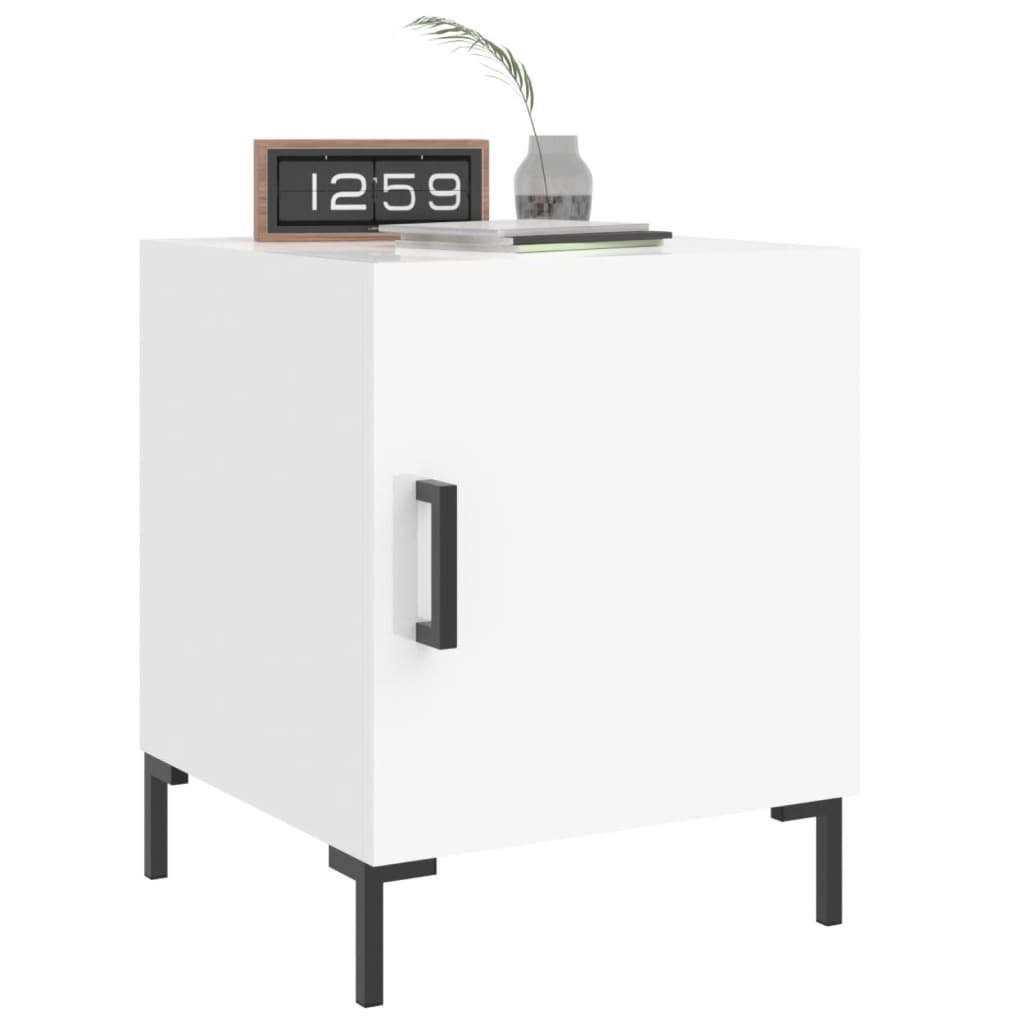 vidaXL Bedside Cabinet High Gloss White 40x40x50 cm Engineered Wood