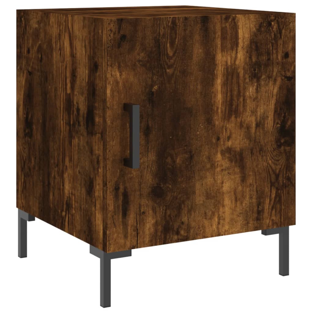 vidaXL Bedside Cabinet Smoked Oak 40x40x50 cm Engineered Wood