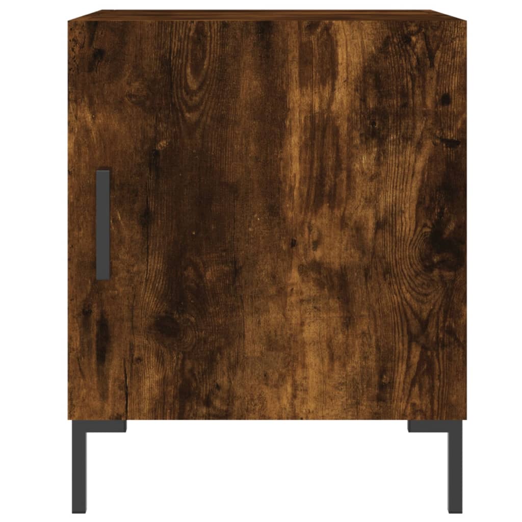 vidaXL Bedside Cabinet Smoked Oak 40x40x50 cm Engineered Wood