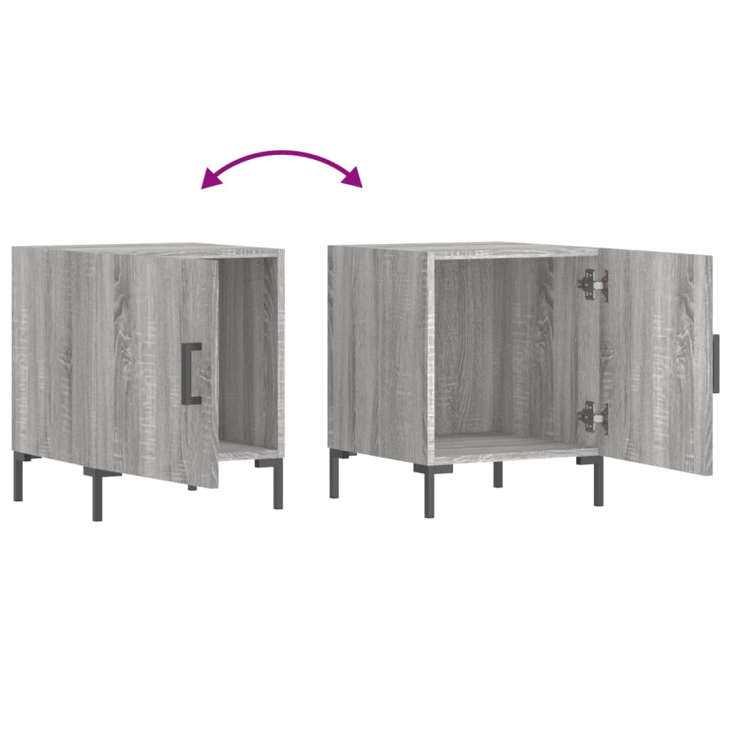 vidaXL Bedside Cabinets 2 pcs Grey Sonoma 40x40x50 cm Engineered Wood