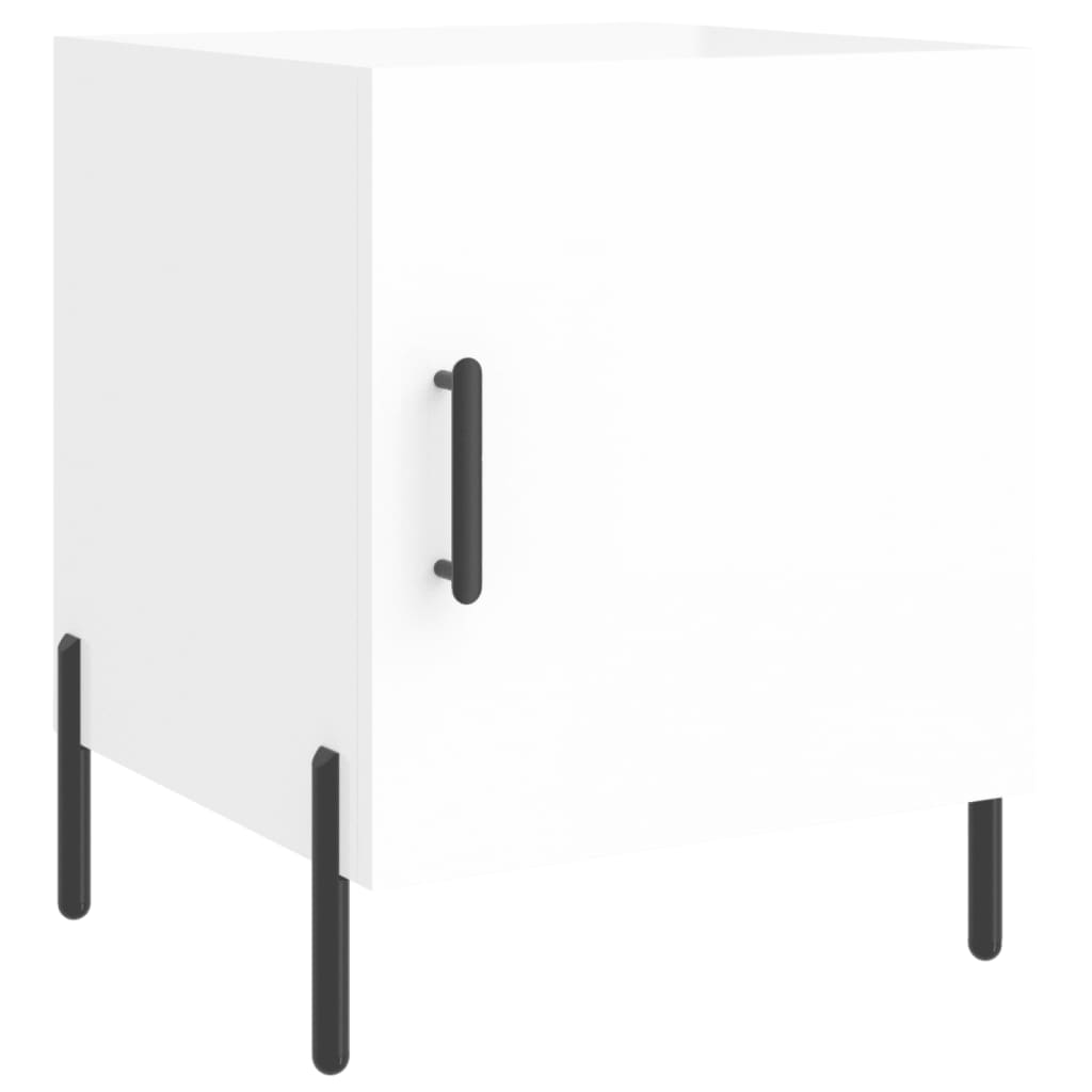 vidaXL Bedside Cabinet High Gloss White 40x40x50 cm Engineered Wood