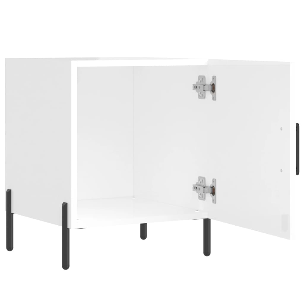 vidaXL Bedside Cabinet High Gloss White 40x40x50 cm Engineered Wood