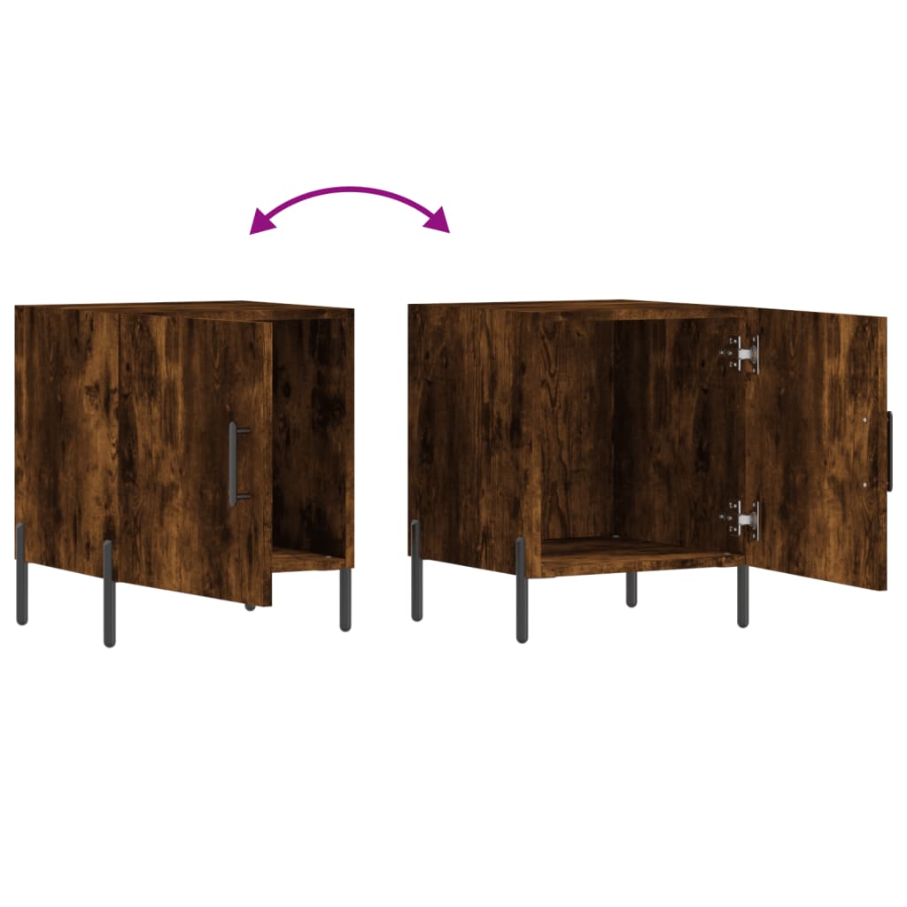 vidaXL Bedside Cabinets 2 pcs Smoked Oak 40x40x50 cm Engineered Wood