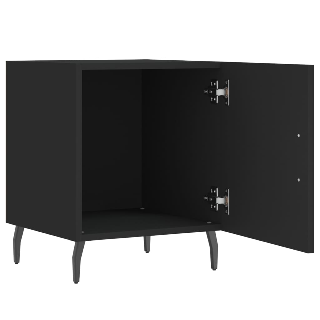 vidaXL Bedside Cabinets 2 pcs Black 40x40x50 cm Engineered Wood