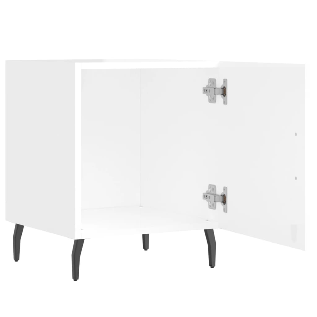 vidaXL Bedside Cabinets 2 pcs High Gloss White 40x40x50 cm Engineered Wood