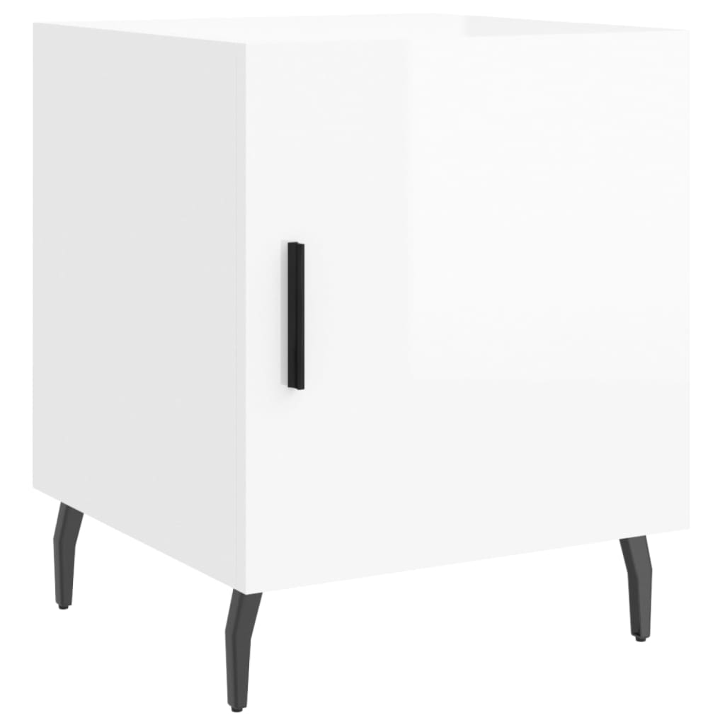 vidaXL Bedside Cabinets 2 pcs High Gloss White 40x40x50 cm Engineered Wood