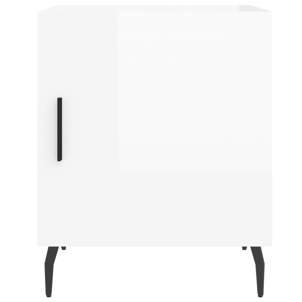 vidaXL Bedside Cabinets 2 pcs High Gloss White 40x40x50 cm Engineered Wood