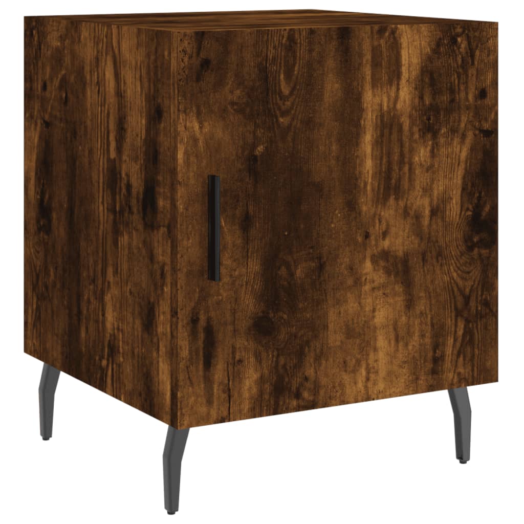 vidaXL Bedside Cabinet Smoked Oak 40x40x50 cm Engineered Wood