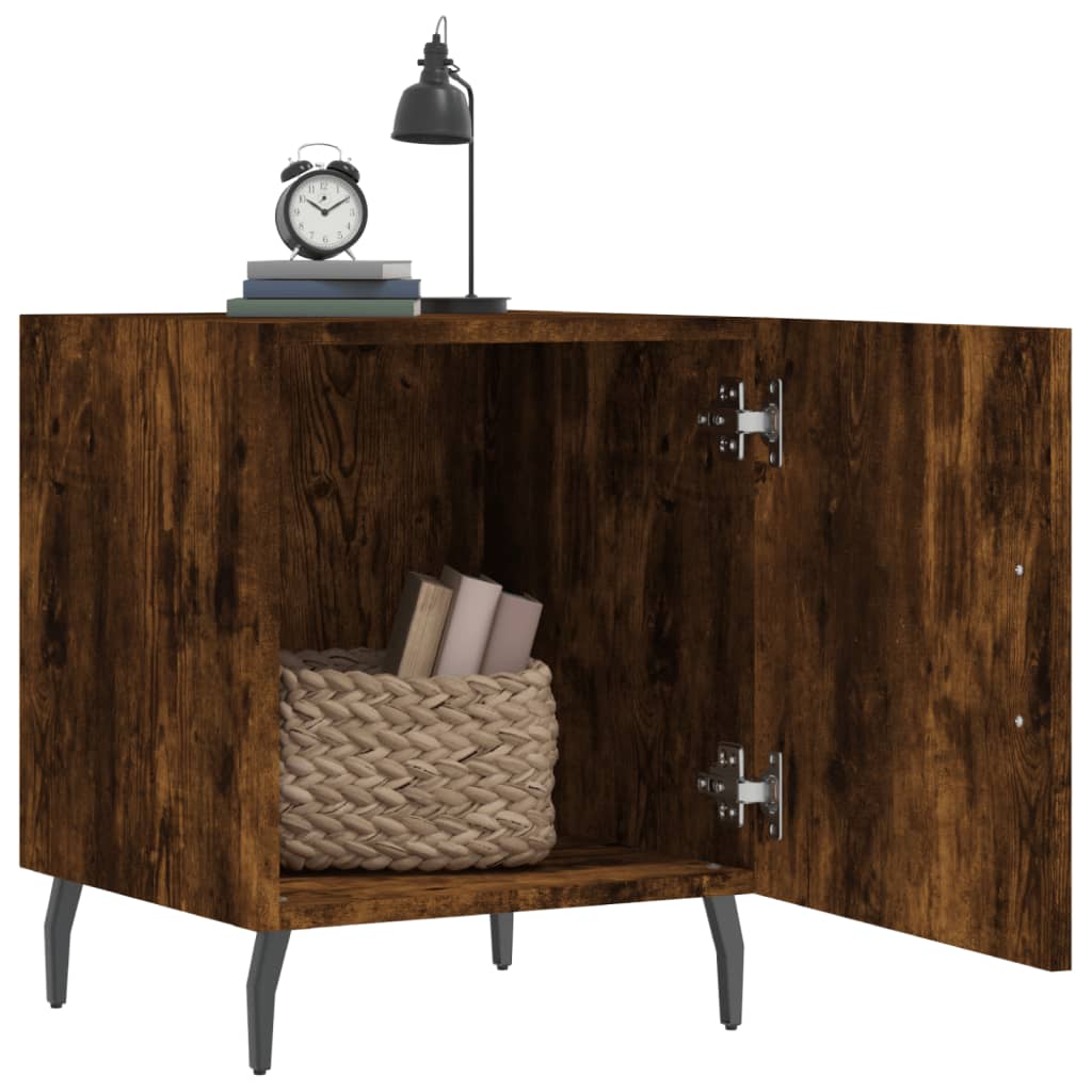 vidaXL Bedside Cabinet Smoked Oak 40x40x50 cm Engineered Wood