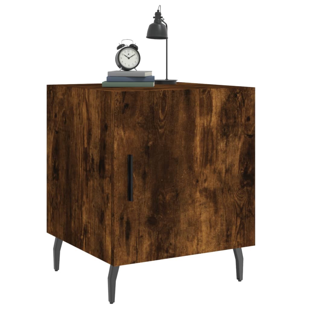 vidaXL Bedside Cabinet Smoked Oak 40x40x50 cm Engineered Wood