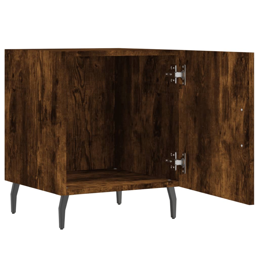 vidaXL Bedside Cabinet Smoked Oak 40x40x50 cm Engineered Wood