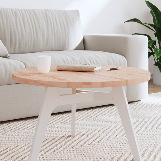 vidaXL Table Top Ø70x2.5 cm Round Solid Wood Beech