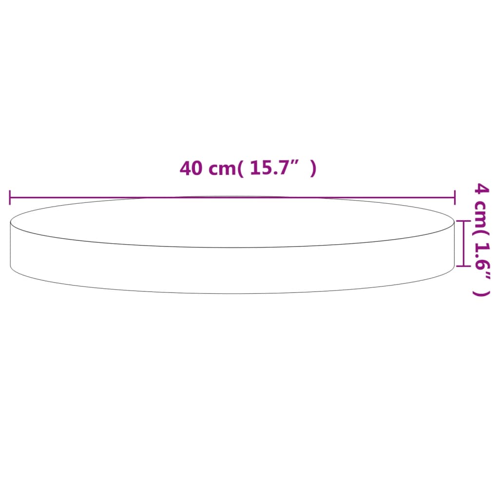 vidaXL Table Top Ø40x4 cm Round Solid Wood Beech