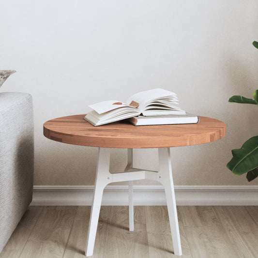 vidaXL Table Top Ø50x2.5 cm Round Solid Wood Beech