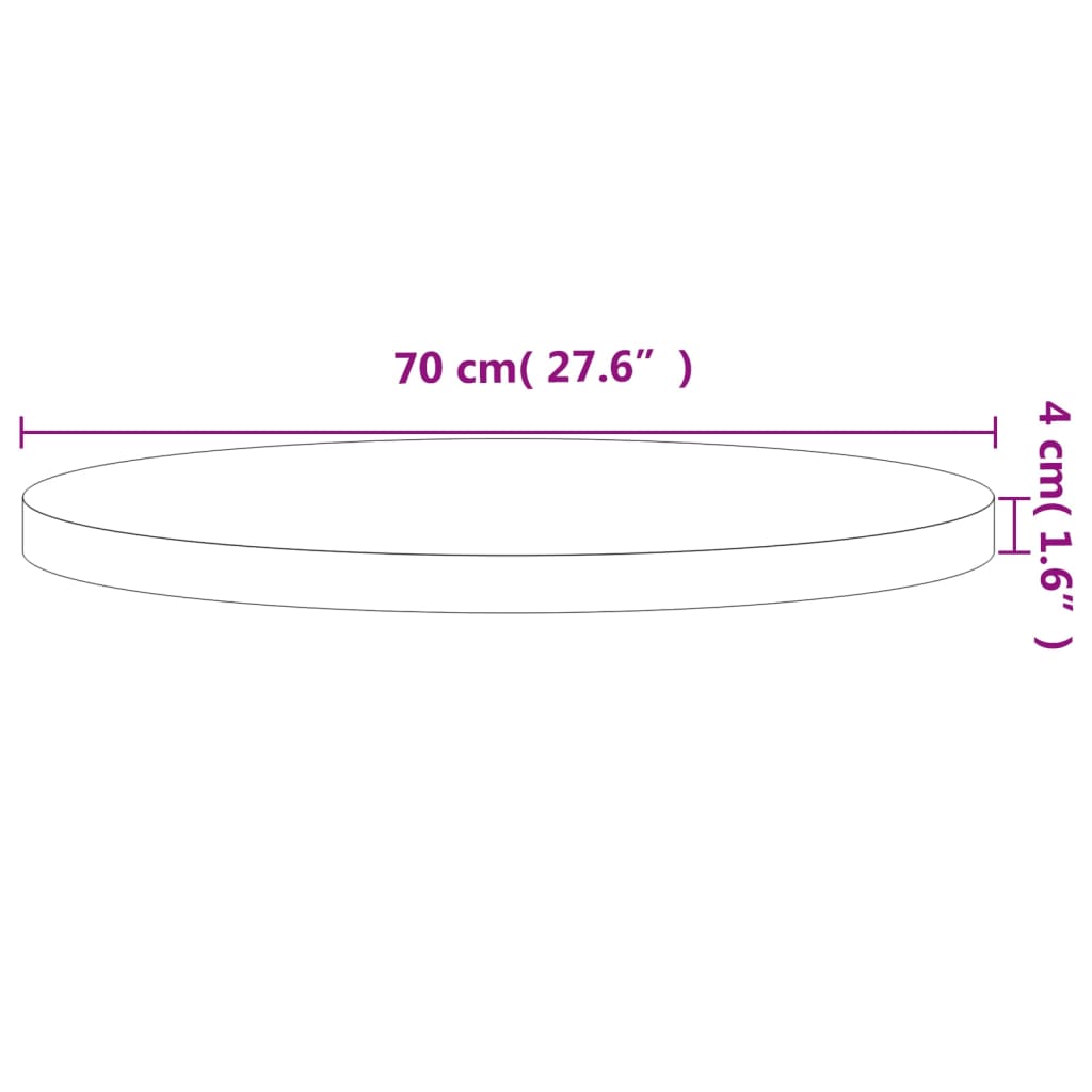 vidaXL Table Top Ø70x4 cm Round Solid Wood Beech