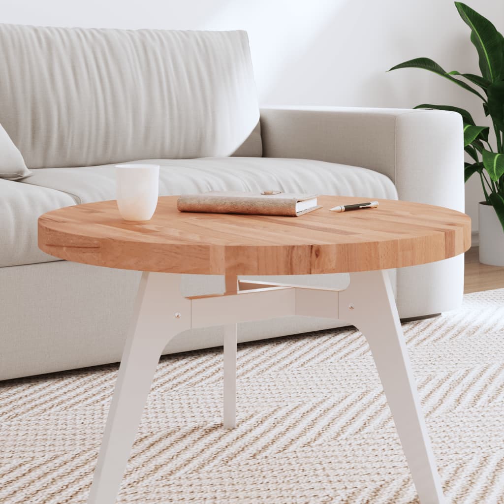 vidaXL Table Top Ø70x4 cm Round Solid Wood Beech