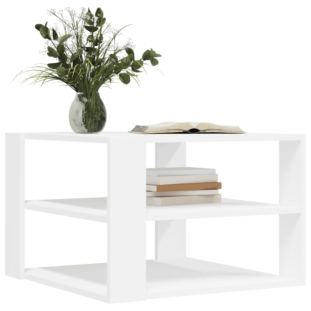 vidaXL Coffee Table White 59.5x59.5x40 cm Engineered Wood