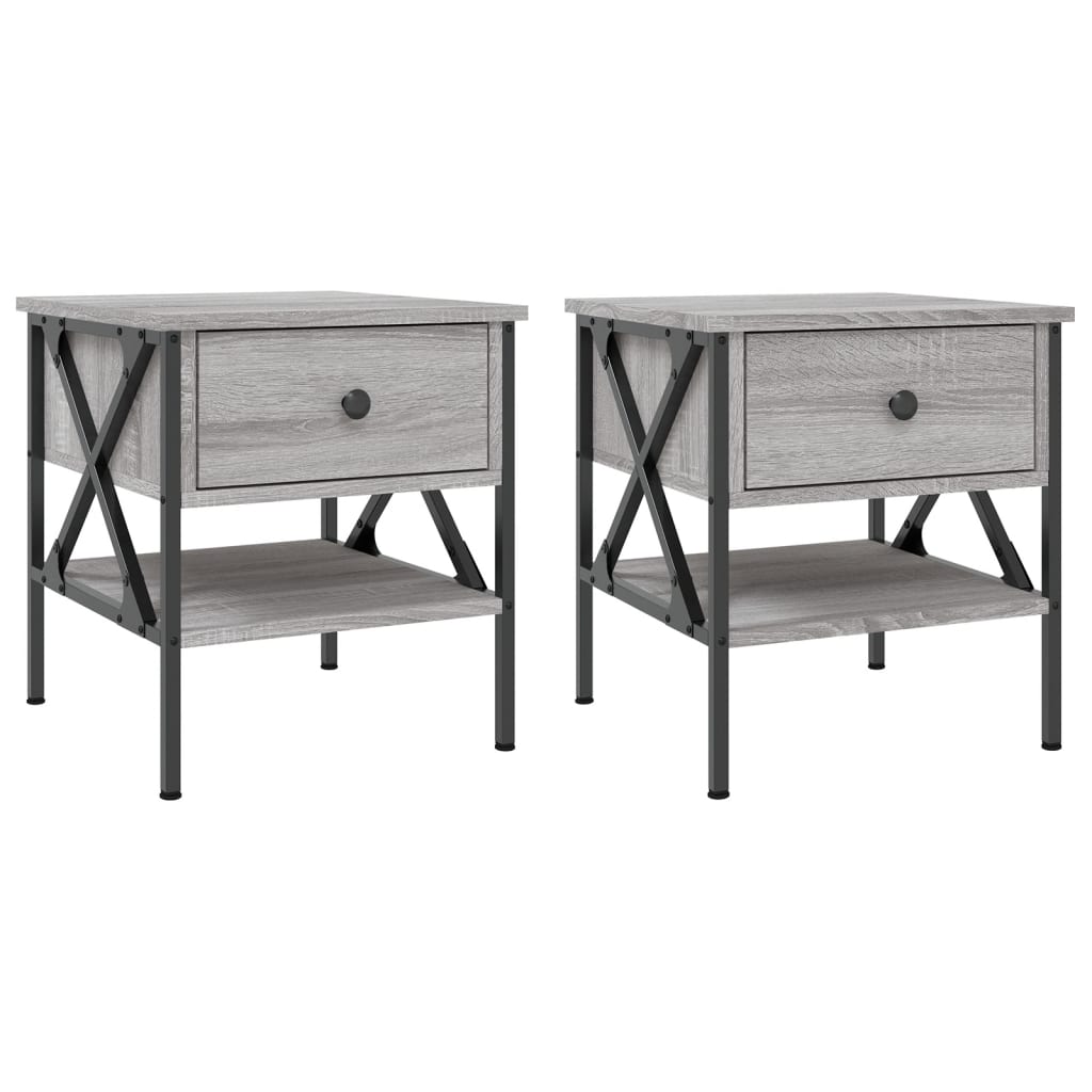 vidaXL Bedside Tables 2 pcs Grey Sonoma 40x42x45 cm Engineered Wood