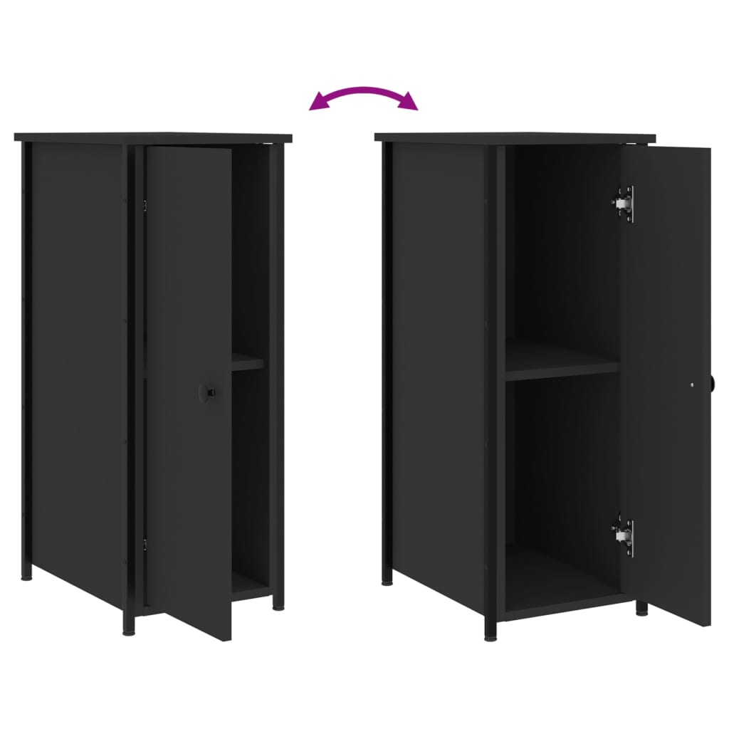 vidaXL Bedside Cabinets 2 pcs Black 32x42x80 cm Engineered Wood