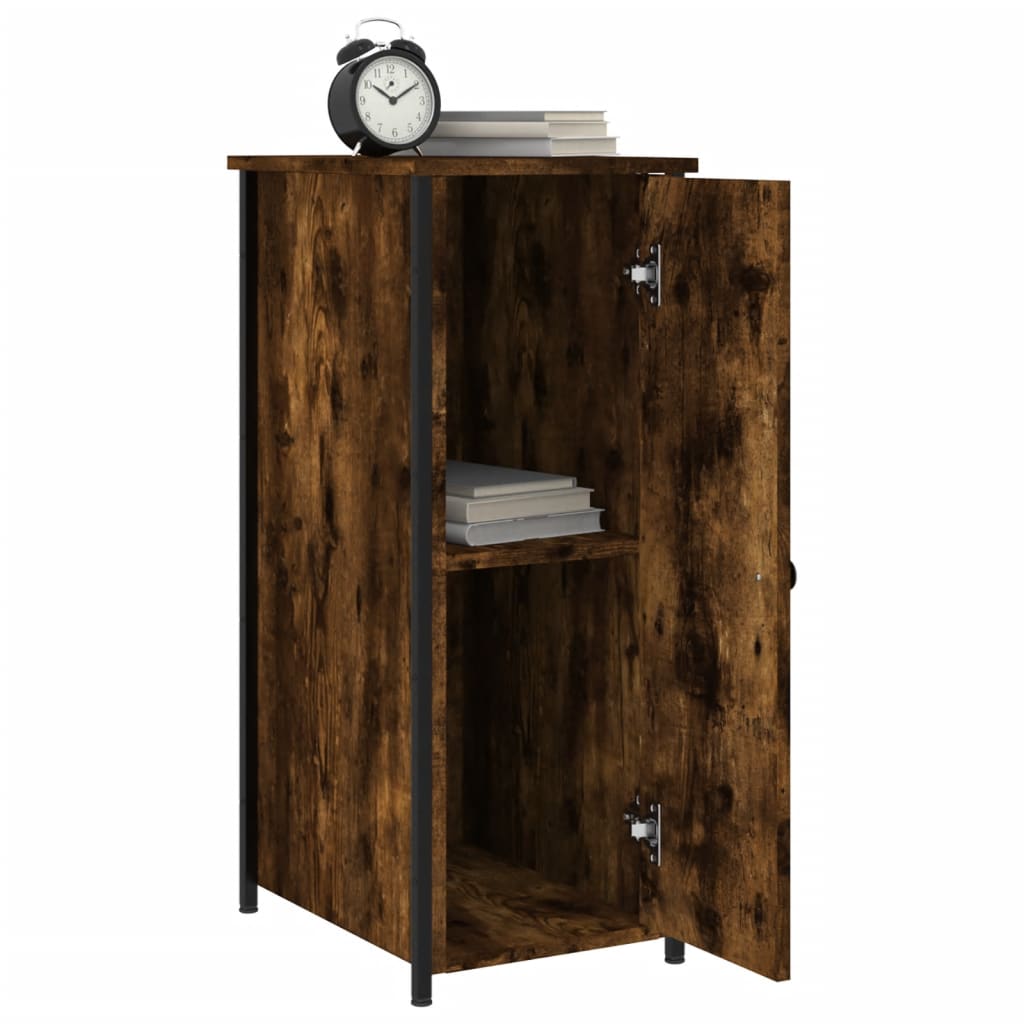 vidaXL Bedside Cabinets 2 pcs Smoked Oak 32x42x80 cm Engineered Wood