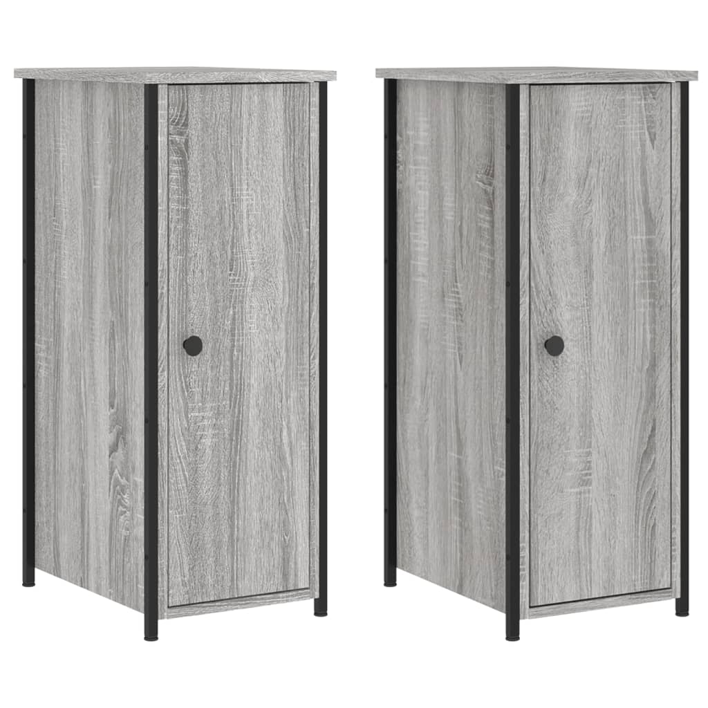 vidaXL Bedside Cabinets 2 pcs Grey Sonoma 32x42x80 cm Engineered Wood